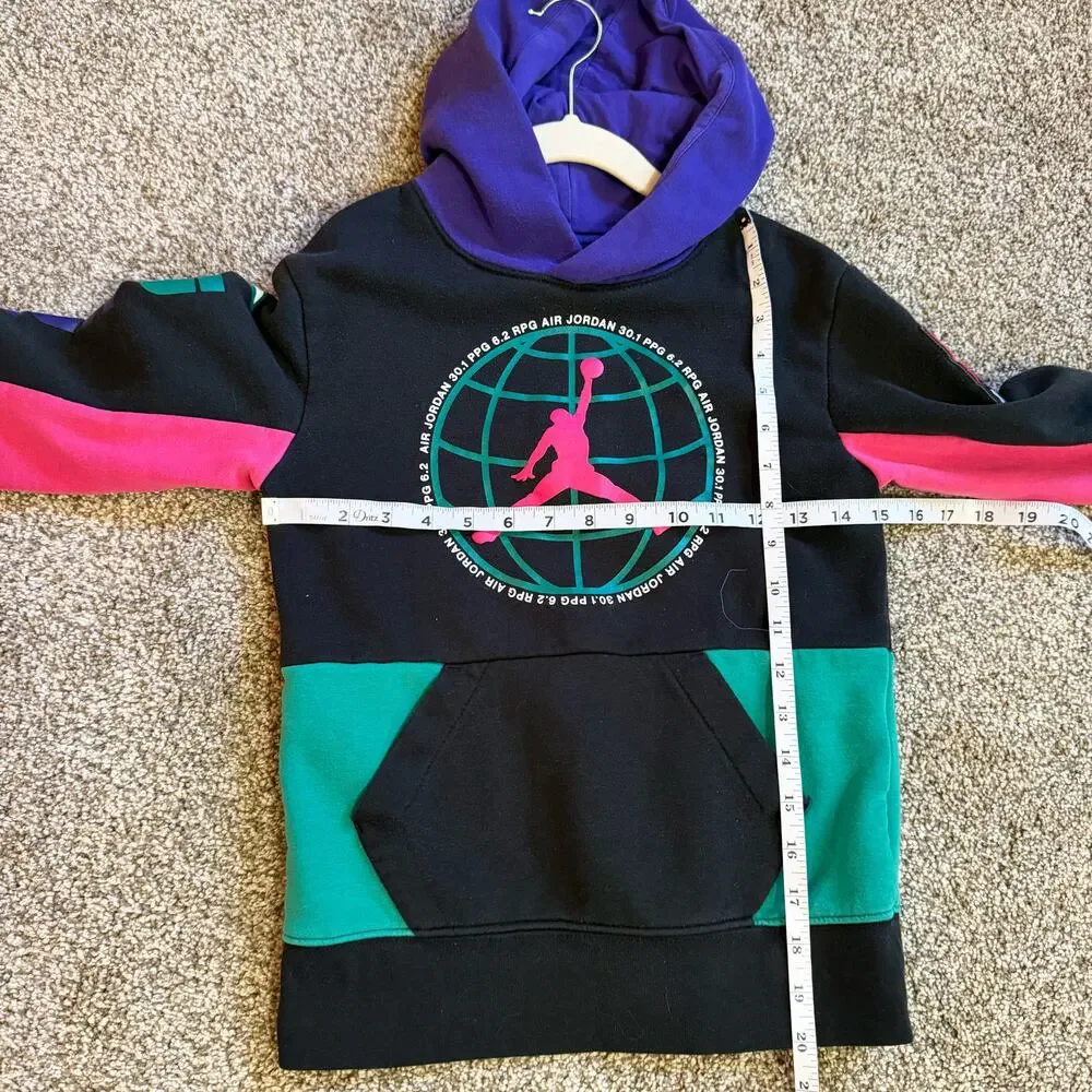 2000s Nike Air Jordan Kids Hoodie Youth Small Colorblock Retro